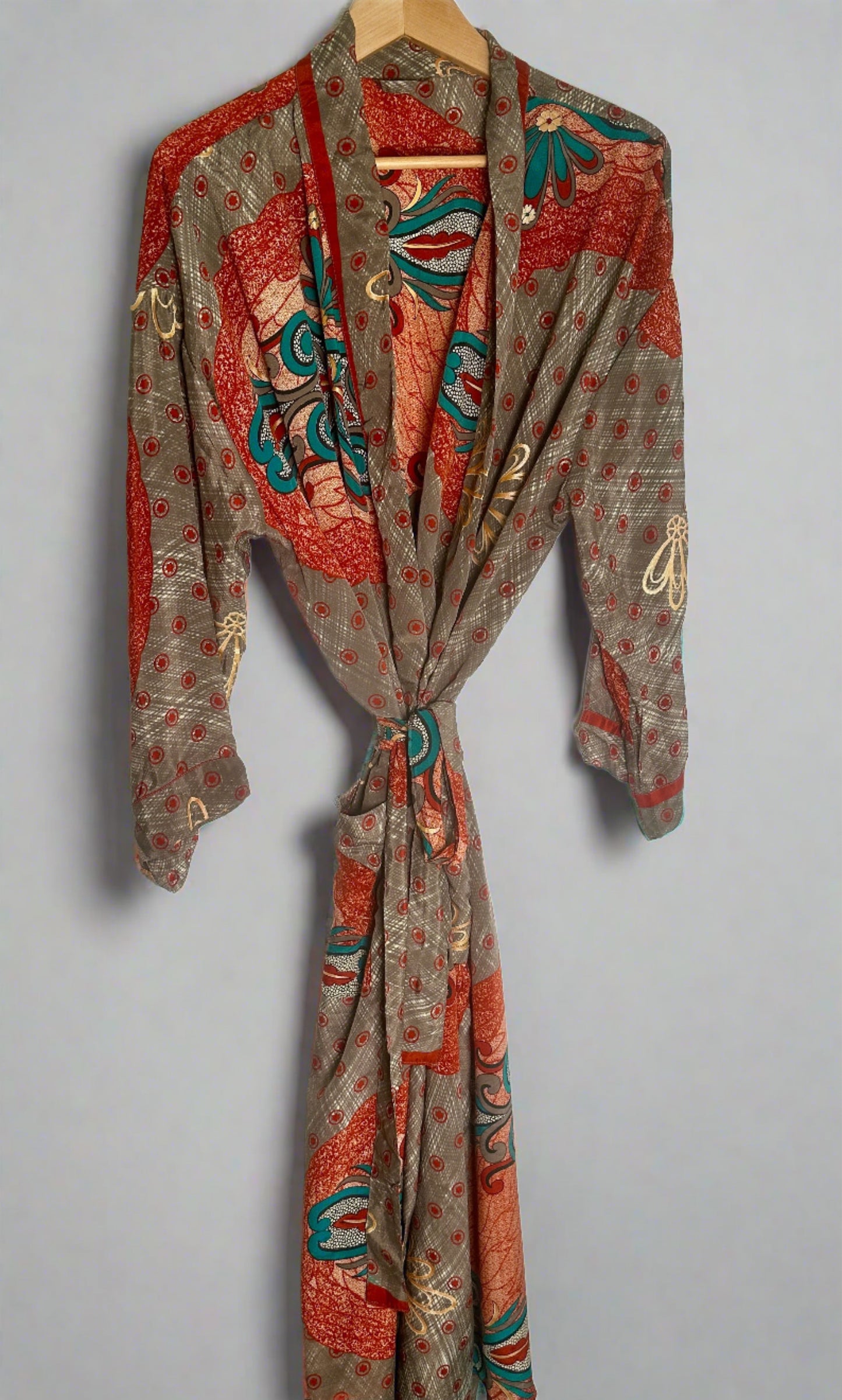 Silk Kimono Robe | Colorful Retro