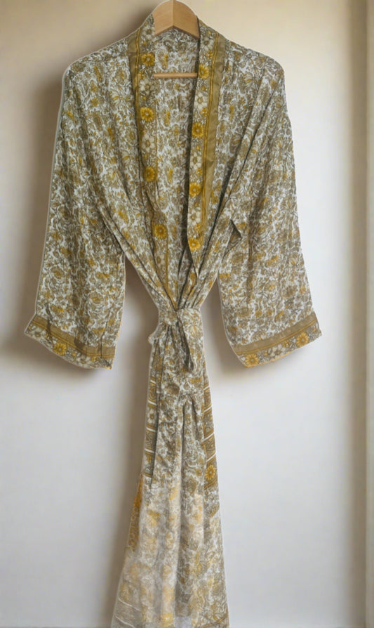Silk Kimono Robe | Golden Light