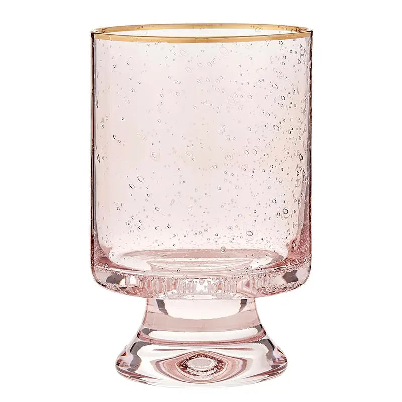 Pink Moment Gold Rimmed Old Fashion Glass